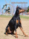 wholesale 925 Sterling Silver Black and Gold Doberman Pinscher Pendant Necklaces for Women Love You Forever Gifts-0-3