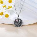 wholesale Silver Synthetic Stone Raven Pendant Crow Round Necklace Gift for Women-0-28