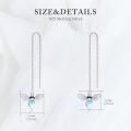 wholesale 925 Sterling Silver Teardrop Moonstone Bee Threader Earrings for Women-0-3