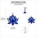 wholesale 925 Sterling Silver Blue Enamel Lotus Flower Drop Leverback Earrings-0-4