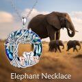 TOUPOP 925 Sterling Silver Crystal Elephant Family Pendant Necklace Gifts For Women-0-1