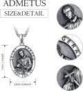 wholesale 925 Sterling Silver Saint Gerard Protection Amulet Necklace for Men with 2.5mm 22+2 Rolo Chain -0-1