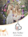 TOUPOP Sterling Silver & Stone 2/3 Sisters Necklace Gift for Women-0-4