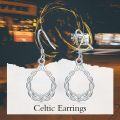 wholesale 925 Sterling Silver Celtic Knot Teardrop Dangle Earrings - Irish s for Women-0-4