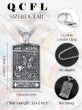 wholesale 925 Sterling Silver St George Dragon Slayer Protect Us Mens Pendant Necklace-0-1