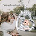 TOUPOP Sterling Silver S925 Forever In My Heart Dog Pendant Necklace-0-2