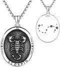wholesale 925 Sterling Silver Scorpio Zodiac Constellation Necklace with Chain - S925  Jewelry for Men Women (Scorpio)-0-0