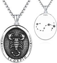 wholesale 925 Sterling Silver Scorpio Zodiac Constellation Necklace with Chain - S925  Jewelry for Men Women (Scorpio)-Scorpio