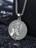 wholesale 925 Sterling Silver Saint Christopher Warrior Shield Sword Pendant Necklace for Men Women Catholic Protection s-0-1