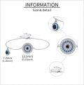 wholesale 925 Sterling Silver Blue Evil Eye Charm Bracelet with Crystal Accents for Women-0-3