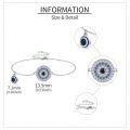 wholesale 925 Sterling Silver Blue Evil Eye Charm Bracelet Wholesale With Pave Zircon And Crystal Accents-0-3