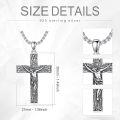 wholesale 925 Sterling Silver Crucifix Pendant with Cross and Jesus Statue on Chain for Men Women  24 Length-0-1