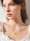 TOUPOP 14K Gold Plated Sterling Silver Amber Butterfly Dragonfly Scorpion Bumble Bee Teardrop Baltic Pendant-0-2