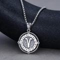 wholesale Sterling Silver Stone Zodiac Necklace 12 Constellation Horoscope Pendant-0-47