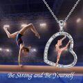 wholesale 925 Sterling Silver White Gold Plated Origami Gymnast Necklace Be Strong Be Yourself Inspirational Gift for Gymnasts & Coaches-0-4