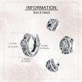 wholesale 925 Sterling Silver Norse Valknut Huggie Hoop Earrings for Men Women Viking s-0-3