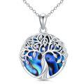 TOUPOP Sterling Silver Tree Of Life Claddagh Pendant & Ash Urn Necklace-0-0