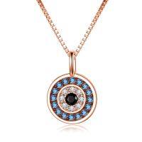 wholesale 925 Sterling Silver Blue Evil Eye Pendant Necklace-C