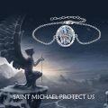 wholesale 925 Sterling Silver Saint Michael Medal Bracelet for Men Women Catholic Protection Talisman 7+2 inch-0-3