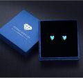 wholesale 925 Sterling Silver Heart Turquoise Stud Earrings Vintage  for Women Girls-0-5