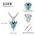 wholesale 925 Sterling Silver with Turquoise and Malachite Arrowhead Pendant Necklace for Men & Women-0-5