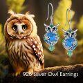 wholesale 925 Sterling Silver Blue Moonstone Owl Drop Earrings Gift for Her-0-5