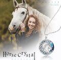 wholesale 925 Sterling Silver Blue Crystal Celtic Horse Head Knot Pendant Necklace-0-4
