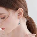 wholesale 925 Sterling Silver Square Moonstone Drop Earrings White Gold Plated Huggie Hoops For Women-0-5