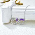 wholesale 925 Sterling Silver Infinity Purple Leaf Pendant Necklace  for Her-0-2