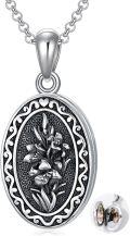 wholesale  Sterling Silver 12 Month Birth Flower Photo Locket Necklace Jewelry Gift -0-51