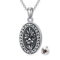 wholesale 925 Sterling Silver Oval Locket Bracelet Wholesale With Floral Engraving And Chain Clasp-3.photo&text customized-05-May-lily-text-2.text customized-05-May-lily-p-05-May-lily-1.no custom