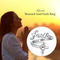 wholesale S925 Sterling Silver Adjustable Mustard Seed Ring with Heart & Cross Bypass Band – Faith Hope Love Design – Hypoallergenic Jewelry Gift-0-4