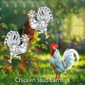 wholesale 925 Sterling Silver Rooster Stud Earrings Chicken s for Women-0-5