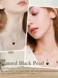TOUPOP Sterling Silver Black Freshwater Pearl Rose Flower Pendant Necklace-0-3