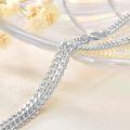 wholesale 925 Sterling Silver 18" 20" Two Layer Rope Chain For Women Mens 18k White Gold Plated Fine Chain Necklace-0-1