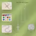 TOUPOP White Gold S925 Peridot Cross Infinity Pendant Necklace-0-2