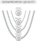 wholesale Sterling Silver Cuban Chain Necklace for Men Women 2 0mm 4 0mm 16 26 (Gift Included)-0-13