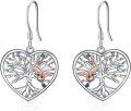 wholesale 925 Sterling Silver Heart Tree of Life Owl Dangle Drop Earrings for Women Girls Mom Daughter Gift-0-0