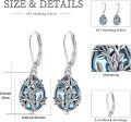 wholesale 925 Sterling Silver Blue Moonstone Tree of Life Drop Earrings-0-5