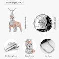wholesale 925 Sterling Silver Boxer Dog Shape Crystal Pendant Necklace for Pet Lovers-0-3
