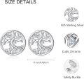 wholesale 925 Sterling Silver Cubic Zirconia Tree of Life Stud Earrings for Women-0-2