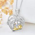 wholesale 925 Sterling Silver Heart-Shaped Pendant with Cubic Zirconia and Gold Plating - Perfect Gift for Mothers Fathers Daughters Brothers Birthdays Graduations-0-1