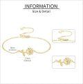 wholesale 14K Gold Lotus Flower Charm Bracelet - Elegant for Her (Christmas/Birthday/Valentine's)-0-3