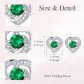 wholesale 925 Sterling Silver Birthstone Heart Stud Earrings Jewelry Gifts for Women-0-63