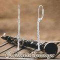 wholesale 925 Sterling Silver Clarinet Shaped Drop Earrings - Music Lover Gift for Her-0-4