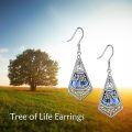 wholesale 925 Sterling Silver Abalone Shell Tree of Life Drop Earrings for Women-0-4