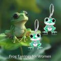 TOUPOP Sterling Silver Crystal Frog Earrings S925 Women Birthday Christmas Gifts-0-1