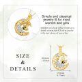 wholesale 925 Sterling Silver Moon & Bee Honeycomb Daisy Flower Pendant Necklace for Women -0-1