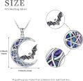 wholesale 925 Sterling Silver & Synthetic Abalone Moon Bat Necklace with Celtic Knots Gothic Jewelry-0-3
