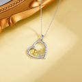 wholesale 925 Sterling Silver Love You Forever Pendant with Gold Duck and Flower Charm Necklace for Women Gifts-0-3
